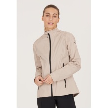 Endurance Running Jacket Kommy (wind and waterproof) taupe brown Women